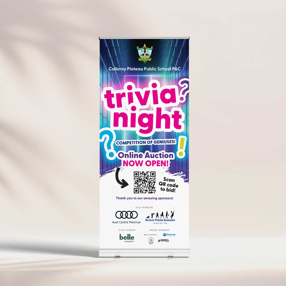 Collaroy Plateau Primary School Trivia Night Pull Up Banner