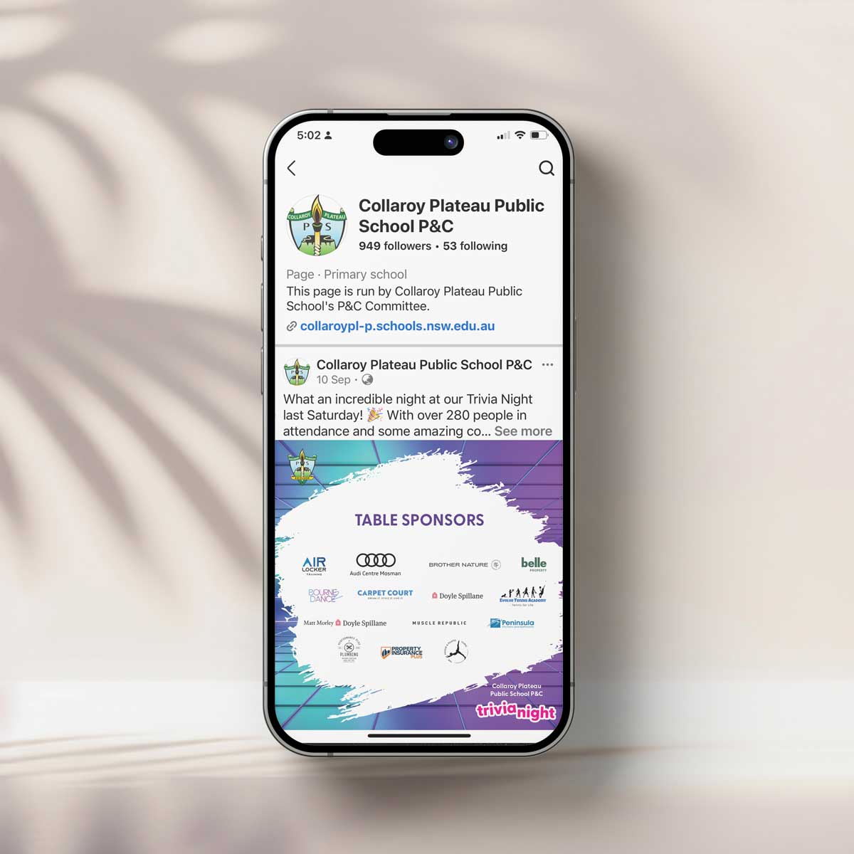 Collaroy Plateau Primary School Trivia Night Social Post