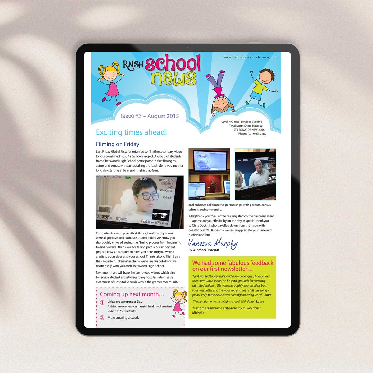 Royal North Shore Hospital School Newsletter e-news